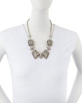 Thumbnail for your product : Alexis Bittar Crystal-Cage Lucite Bib Necklace, Gray