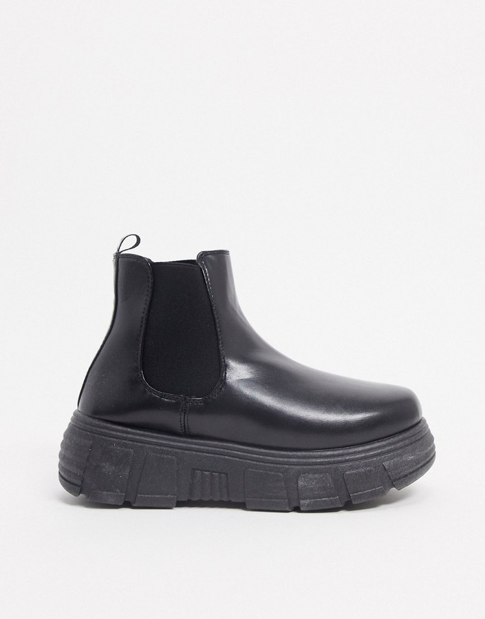 vegan platform chelsea boots