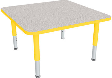Sprogs Adjustable Height Square Preschool Classroom Activity Table with Casters