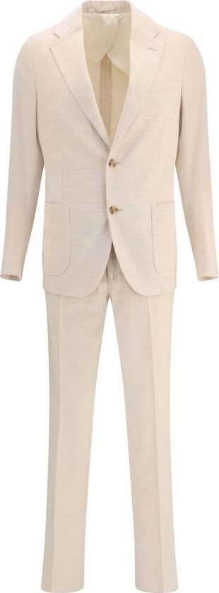 Lardini Beige Cotton Two-Piece Men's Suit
