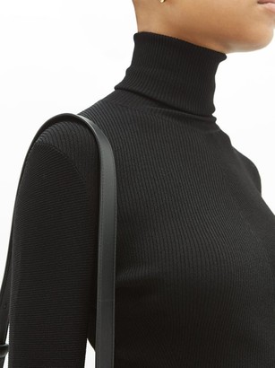 Bottega Veneta Roll-neck Chevron Stretch-knit Sweater - Black