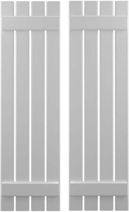 15-1/2-in W x 48-in H Americraft 4 Board Exterior Real Wood Spaced Board and Batten Shutters Primed