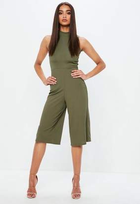 Missguided Ribbed Culotte Leg Playsuit