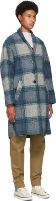 Etoile Isabel Marant Blue Wool Gabriel Blanket Coat