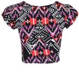 Thumbnail for your product : Select Fashion Fashion Womens Multi Chevran Aztec Crop Tee - size 14