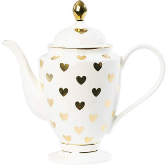 Tea/Coffee Pot with Big Gold Hearts