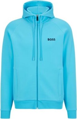 HUGO BOSS zip-up hoodie with contrast logo -