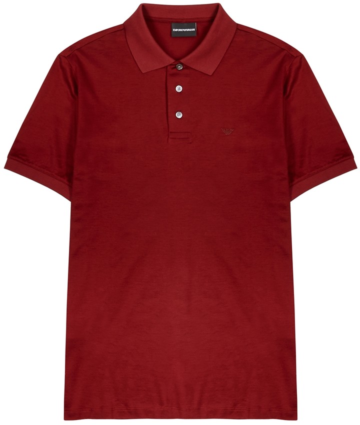 red armani polo shirt