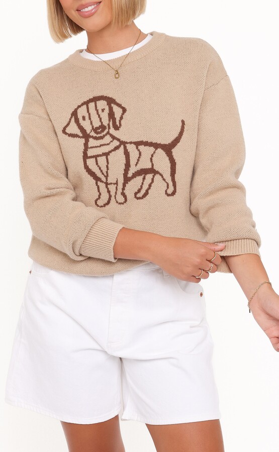 Petal & Pup Amber Dachshund Crewneck Sweater