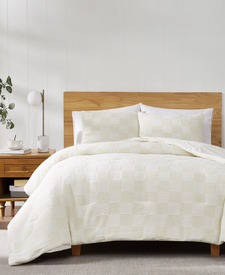 Truly Soft Textured Checkered 3-Pc. Comforter Set, Full/Queen