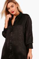 Thumbnail for your product : boohoo 3 In 1 Hammered Satin Shirt Dress