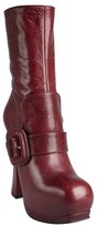 Thumbnail for your product : Miu Miu Brick Leather Flap Buckle Strapped Platform Boots