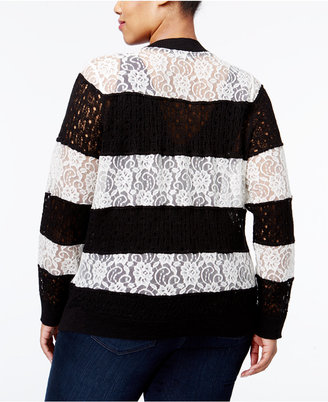 INC International Concepts Plus Size Lace Bomber Jacket, Only at Macy's