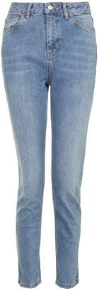 Topshop Womens Mid Blue Orson Slim Jeans - Blue