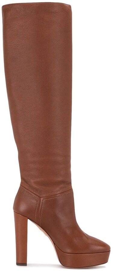 almond toe knee high boots