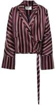 Thumbnail for your product : Zimmermann Folly Uniform Striped Cotton-blend Jacquard Wrap Jacket