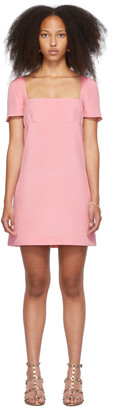 Valentino Pink Square Neck Short Sleeve Dress