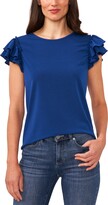 Thumbnail for your product : CeCe Women's Ruffled Flutter-Sleeve Short Sleeve Knit Top