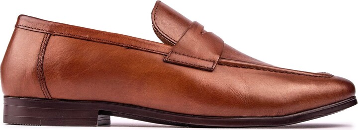 Thomas Crick Men's Harley Loafer Leather Slip-On Shoes Tan - ShopStyle