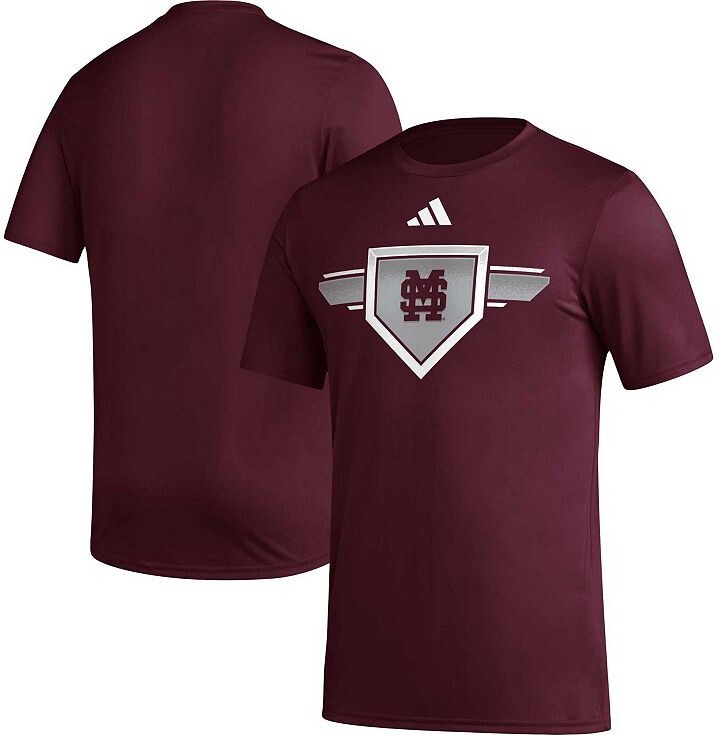 Unbranded Men's adidas Maroon Mississippi State Bulldogs 2023/24 AEROREADY Homeland Plate Pregame T-Shirt