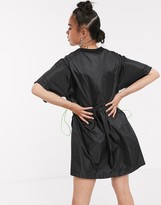 Thumbnail for your product : Collusion t-shirt nylon mini dress in black