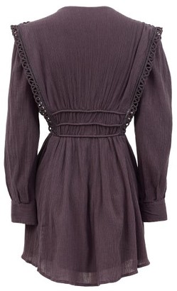 Isabel Marant Yaxo V-neck Cotton-voile Mini Dress - Black
