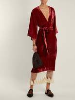Thumbnail for your product : Rhode Resort Leonard Tassel Hem Velvet Dress - Womens - Burgundy