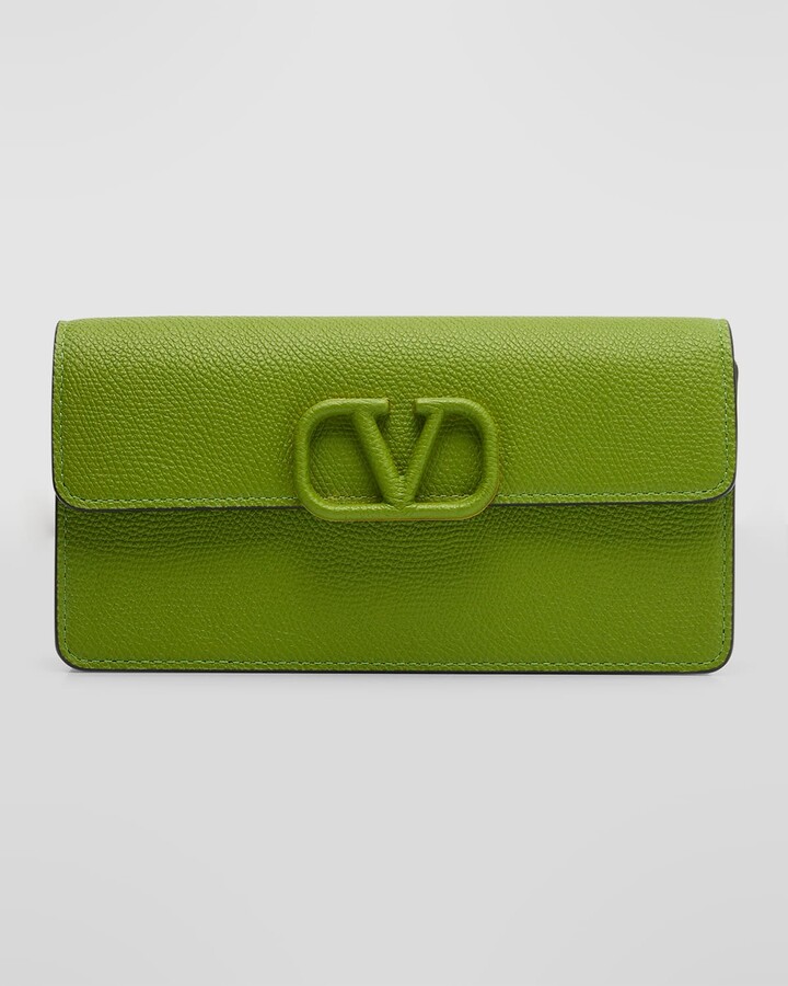 Shop Valentino Garavani Rockstud Leather Wallet-On-Chain