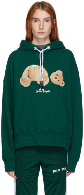 Palm angels green bear hoodie Clearance