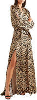 Thumbnail for your product : Temperley London Piera Bow-detailed Leopard-print Hammered Silk-satin Gown