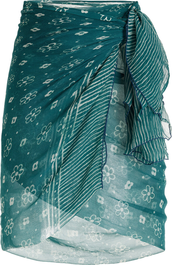 CLOE CASSANDRO Crinkled Silk Sarong - ShopStyle Skirts