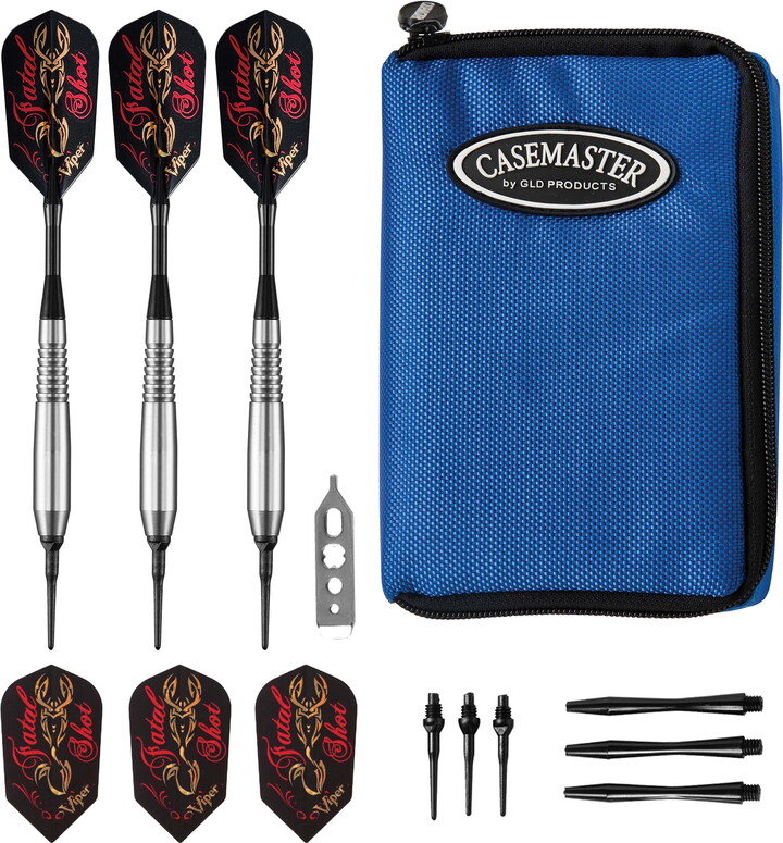 Viper Fatal Shot Underground Soft Tip Darts & Casemaster Blue Select Dart Case