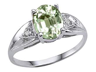 Tommaso design Studio Tommaso Design Oval Genuine Amethyst and Diamond Engagement Ring 14k Size 9