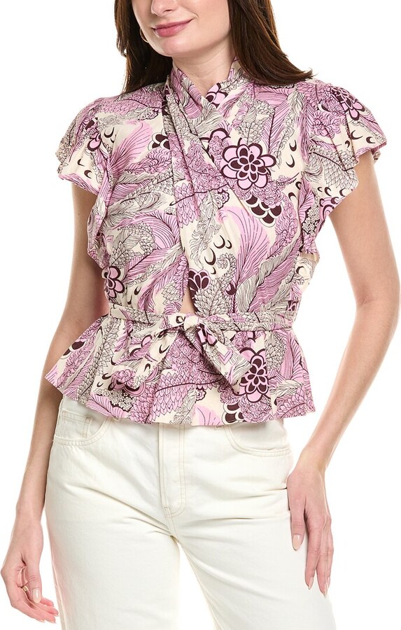 Derek Lam 10 Crosby Brynn Ruffle Wrap Top