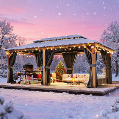 EROMMY 20 Ft. W x 12 Ft. D Aluminum Patio Gazebo