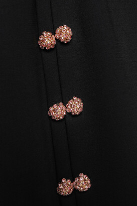 Dolce & Gabbana Pleated Embellished Wool-blend Crepe Mini Dress