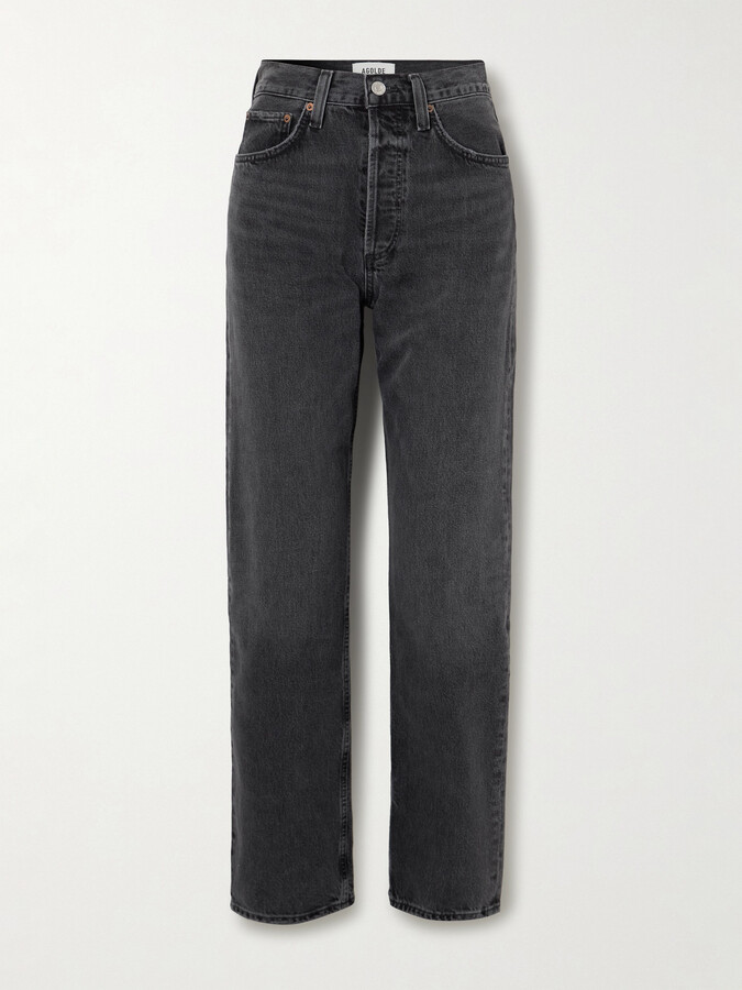 AGOLDE Kelly Mid-rise Straight-leg Organic Jeans - Black