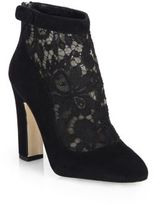 Thumbnail for your product : Dolce & Gabbana Lace & Suede Ankle Boots