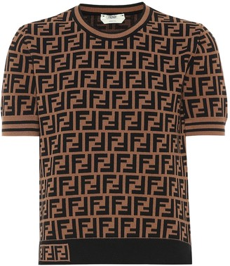 Fendi Logo jersey shirt - ShopStyle Short Sleeve Tops