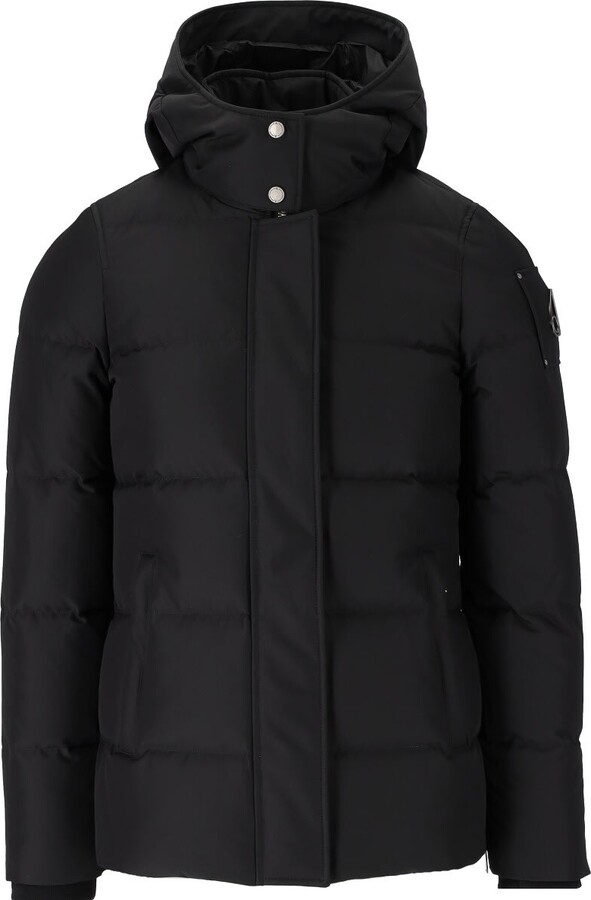 Moose Knuckles Mistaya Black Hooded Down Jacket Shopstyle