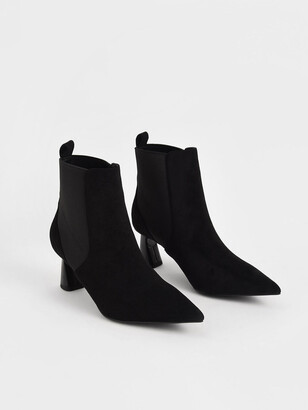 Charles & Keith Textured Spool Heel Ankle Boots