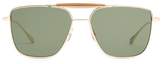 Thumbnail for your product : Garrett Leight Convoy 56 Aviator Sunglasses - Mens - Gold