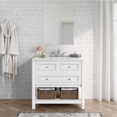 Hanover Tremont 36'' Vanity Cabinet with Sink Combo for Bathroom, Pre-Assembled Cabinet