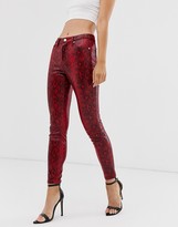 Thumbnail for your product : Blank NYC high shine snake print skinny jeans