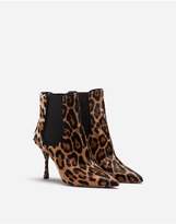Thumbnail for your product : Dolce & Gabbana Leopard-Print Pony Hair Ankle Boots