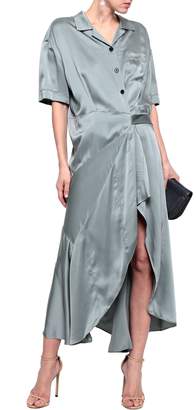 Burberry Fluted Silk-satin Midi Wrap Dress