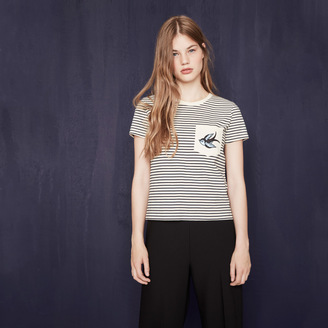 Maje Striped T-shirt with crest