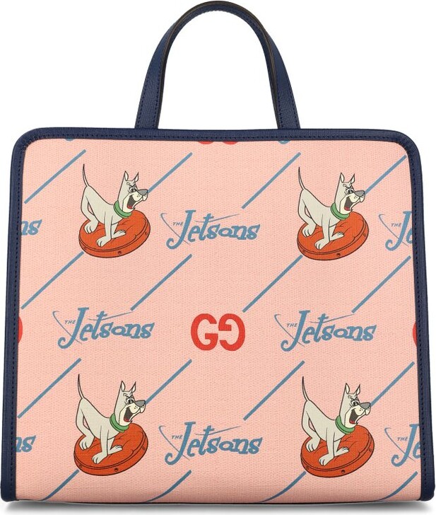 GUCCI: The Jetson's bag in coated cotton with all-over print - Pink