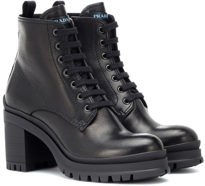 prada laced leather boots