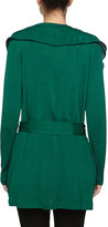 Thumbnail for your product : Escada Ruffle-Collar Wrap Cardigan, Green